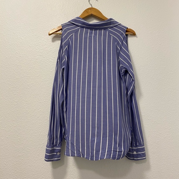 Rails Sadie Ocean Stripe Cold Shoulder Button Up - Picture 10 of 11